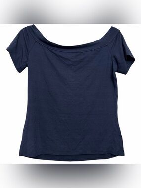 Rebecca Taylor Navy Modal Boat Neck Top NWT Size Large | MSRP $175